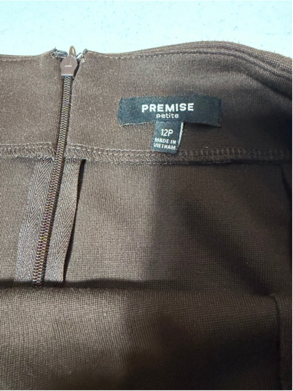 Women's PREMISE Petite Brown Pencil Skirt 12P - Picture 3 of 5